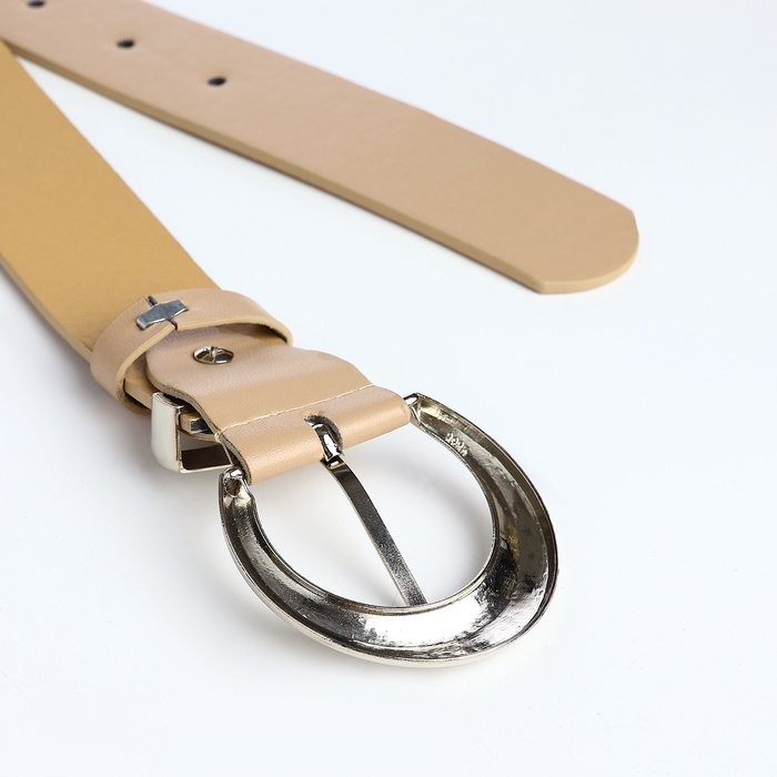 Ремень женский, ширина 3,3 см, винт, пряжка металл, цвет бежевый Ремень женский, ширина 3,3 см, винт, пряжка металл, цвет бежевый
