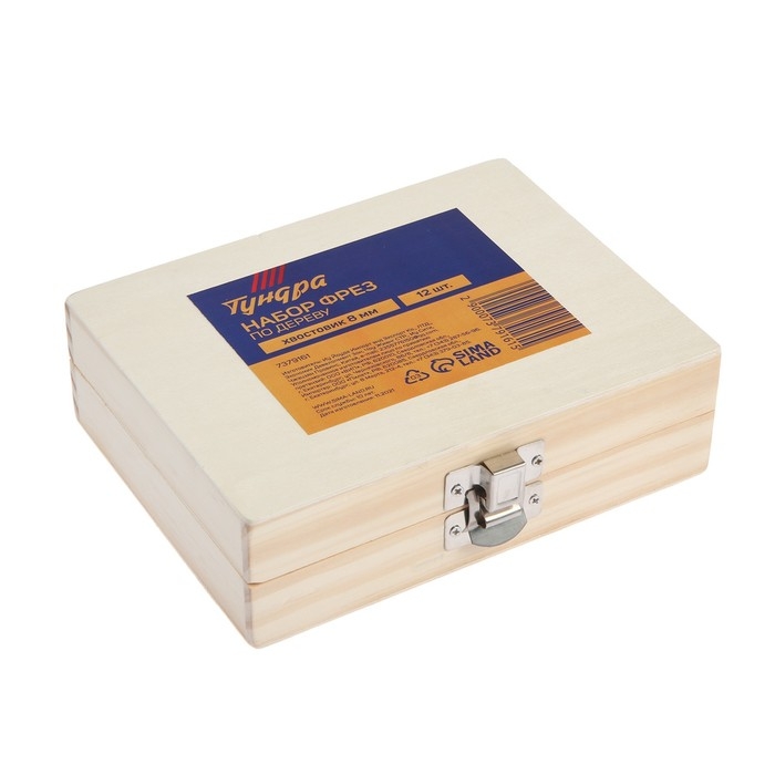 Набор фрез по дереву ТУНДРА, деревянный ящик, хвостовик 8 мм, 12 шт. Набор фрез по дереву ТУНДРА, деревянный ящик, хвостовик 8 мм, 12 шт.