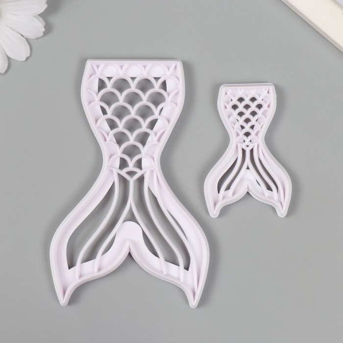 Каттеры для полимерной глины  Каттеры для полимерной глины "Хвост русалки" набор 2 шт 4х6 см 7,2х11,2 см