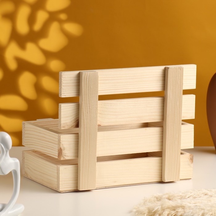 Кашпо деревянное реечное 24,5х16,5х19,5 см натуральное Кашпо деревянное реечное 24,5х16,5х19,5 см натуральное