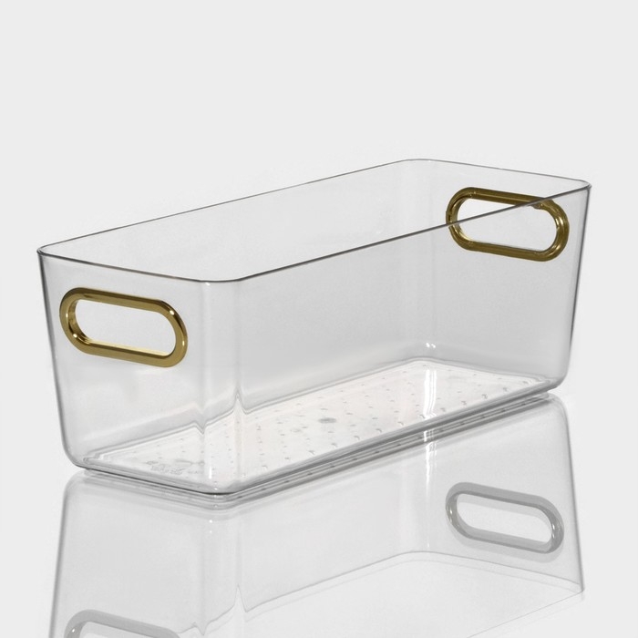 Контейнер для хранения «Нежность», 28×11×9,5 см, цвет прозрачный Контейнер для хранения «Нежность», 28×11×9,5 см, цвет прозрачный