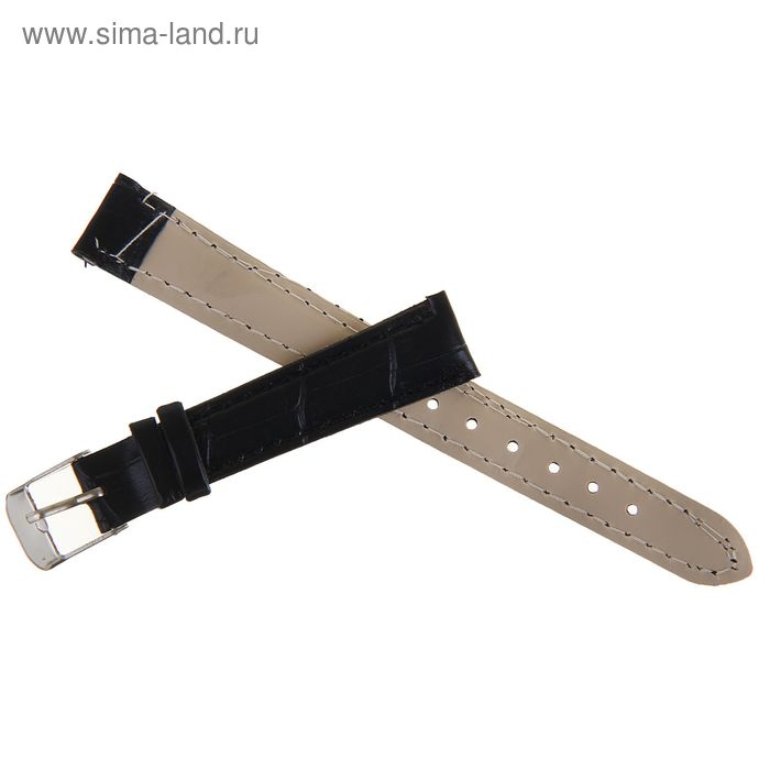 Ремешок для часов Ремешок для часов "Соломон", 14 мм, экокожа, l-19 см, черный