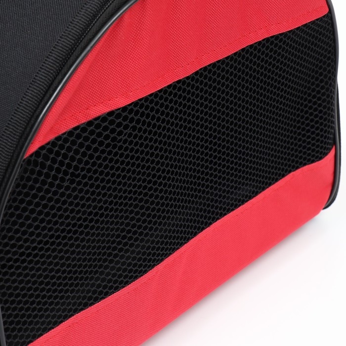 Сумка - переноска для животных, полукруглая с карманоми ПВХ, 37 х 18 х 25 см, красная Сумка - переноска для животных, полукруглая с карманоми ПВХ, 37 х 18 х 25 см, красная