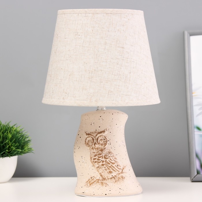 Настольная лампа Настольная лампа"Сова" Е14 40Вт бежевый 20х20х32см