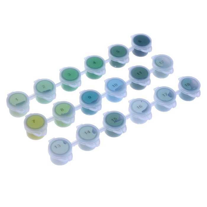 Набор акриловых красок «Зелень», 18 цветов Набор акриловых красок «Зелень», 18 цветов