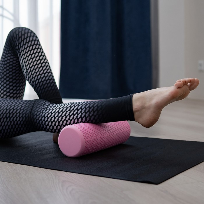 Ролик массажный Sangh, 30х9 см, цвет розовый Ролик массажный Sangh, 30х9 см, цвет розовый