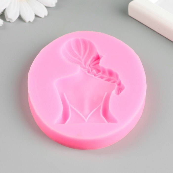 Молд силикон Молд силикон "Девушка с косой" 10,5х8х1,2 см