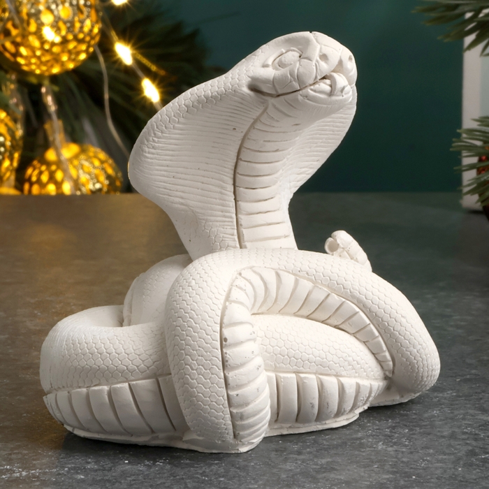 Новый год. Символ 2025. Фигура для раскраски  Новый год. Символ 2025. Фигура для раскраски "Змея Кобра", 6х7х5см