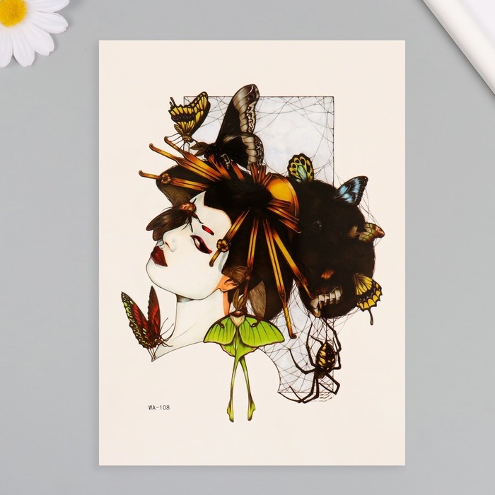 Татуировка на тело цветная Татуировка на тело цветная "Паучиха" 26,1х14,6 см