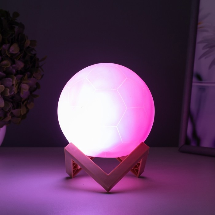 Ночник Ночник "Мячик" LED МИКС от батареек 3xLR44 белый 10х10х10 см RISALUX