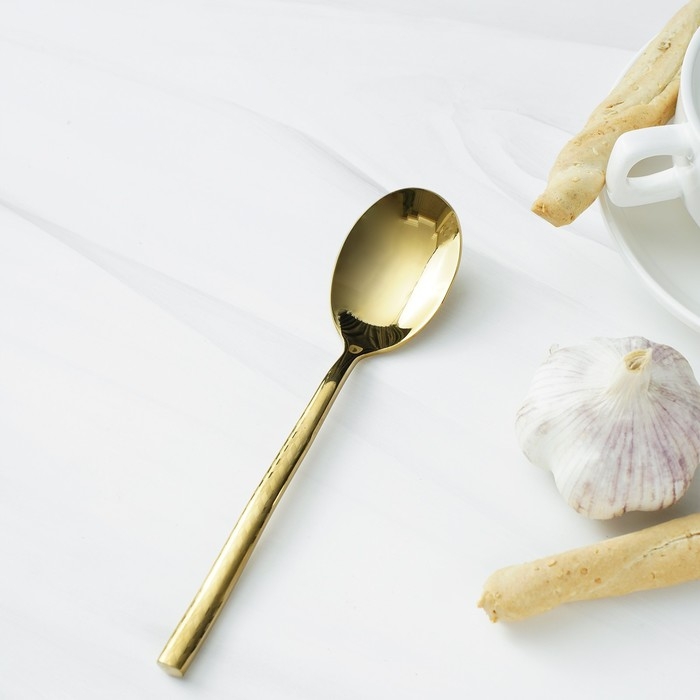 Ложка столовая из нержавеющей стали Magistro Kolos, длина 19,5 см, цвет золотой Ложка столовая из нержавеющей стали Magistro Kolos, длина 19,5 см, цвет золотой