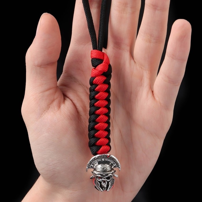 Брелок - темляк для ножа  Брелок - темляк для ножа "Центурион" из паракорда, черно-красный , 15 см