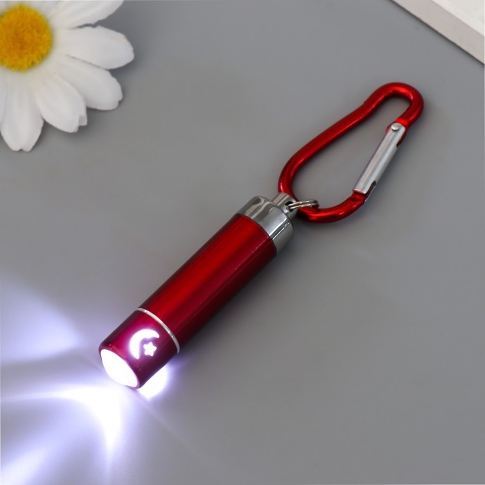 Фонарик на карабине Фонарик на карабине "Серебряный луч" 5,8х1,2х1,2 см