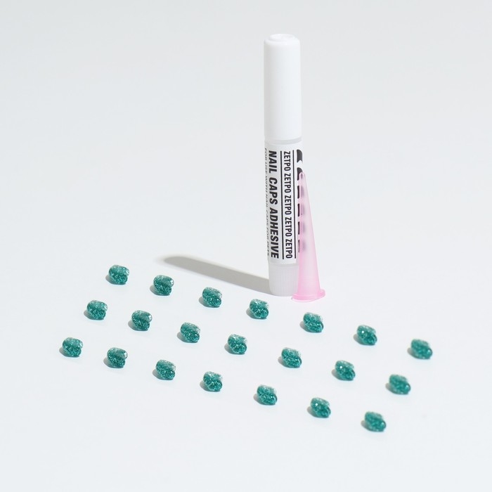 Когти накладные Когти накладные "Антицарапки" (20 шт), размер XS, изумрудные с блестками