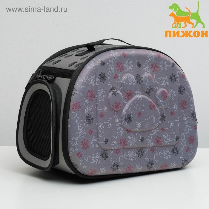 Складная сумка-переноска с отдельным входом, материал EVA, 43,5 х 28 х 33 см, серая Складная сумка-переноска с отдельным входом, материал EVA, 43,5 х 28 х 33 см, серая