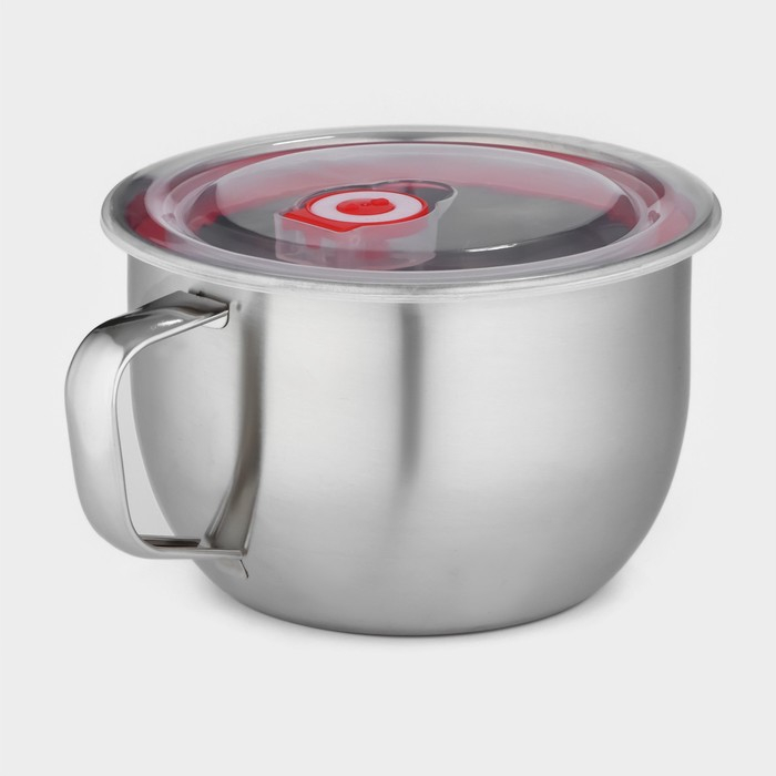 Кружка из нержавеющей стали с вакуумной крышкой, 1,3 л, d=15 см Кружка из нержавеющей стали с вакуумной крышкой, 1,3 л, d=15 см