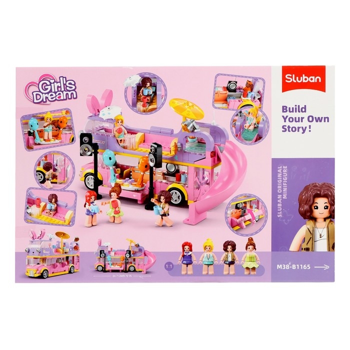 Конструктор Розовая мечта «Мультимедийный автобус», 412 деталей Конструктор Розовая мечта «Мультимедийный автобус», 412 деталей