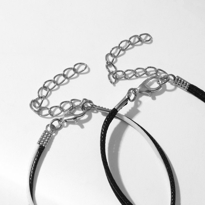 Браслеты «Неразлучники» клык, цвет чёрно-белый, 7см