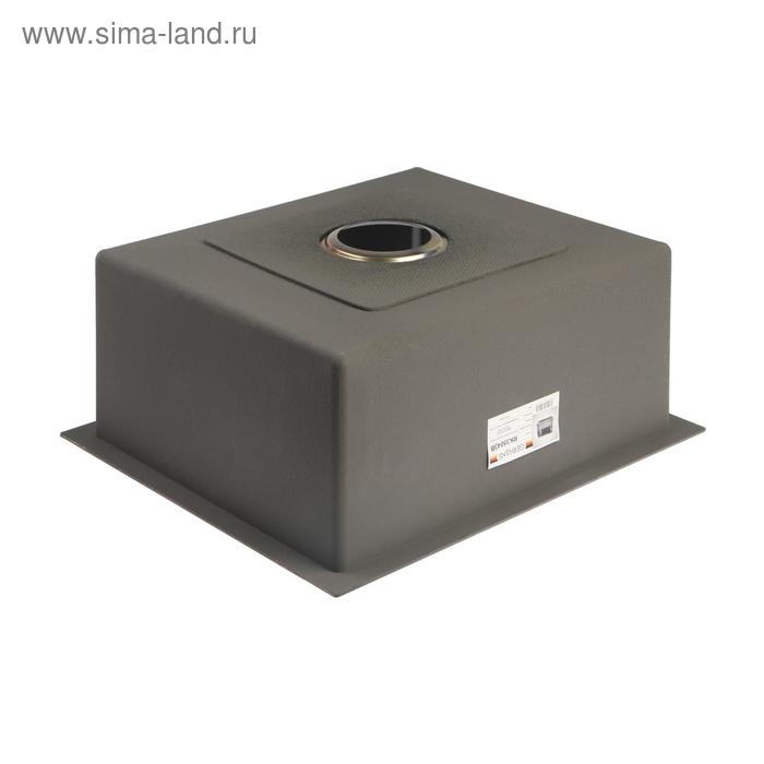 Мойка кухонная GERHANS K35043B, врезная, 500х430х220 мм, с сифоном, цвет графит Мойка кухонная GERHANS K35043B, врезная, 500х430х220 мм, с сифоном, цвет графит