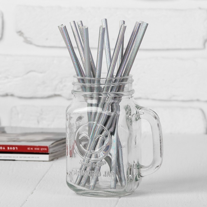 Трубочки для коктейля, набор 12 шт., цвет перламутровый Трубочки для коктейля, набор 12 шт., цвет перламутровый