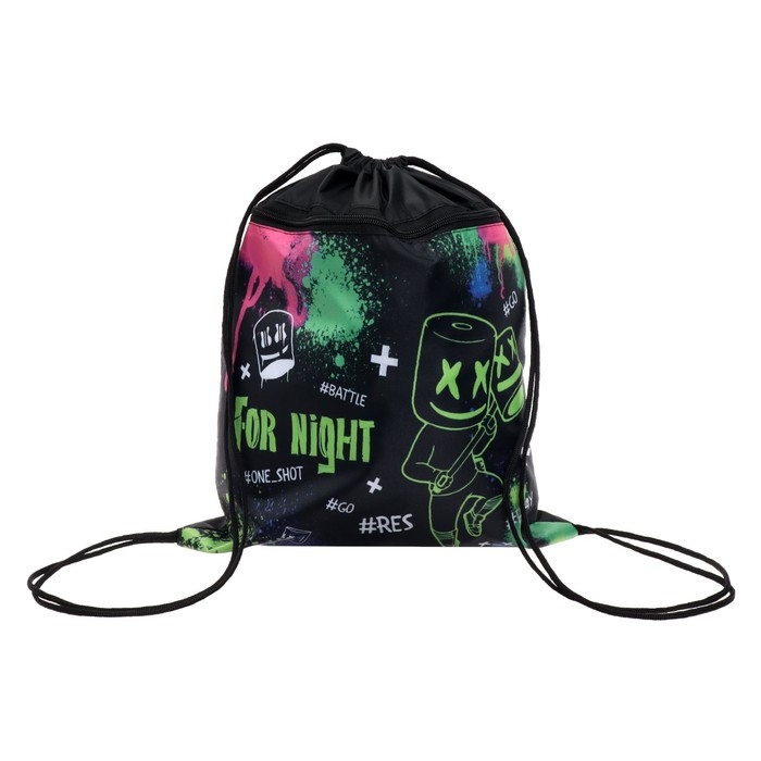 Мешок для обуви с карманом 420 х 340 мм, Calligrata МСО-7С, (мягкий полиэстер, плотность 210D),  Мешок для обуви с карманом 420 х 340 мм, Calligrata МСО-7С, (мягкий полиэстер, плотность 210D), "Night"