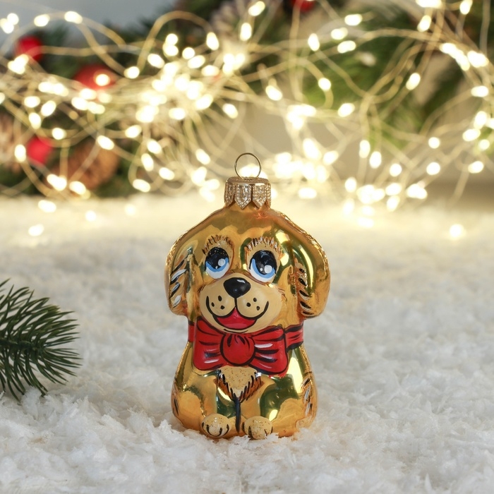 Ёлочная игрушка Ёлочная игрушка "Собачка 1-09" 8,8 см