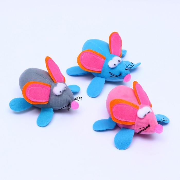 Мышь мягкая вибрирующая, 12 см, микс цветов Мышь мягкая вибрирующая, 12 см, микс цветов