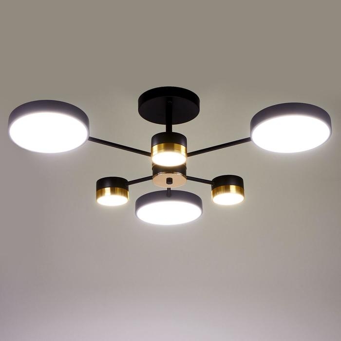 Люстра 86507/6 LED 63Вт 3000-6000К черный-золото 72х72х23 см BayerLux