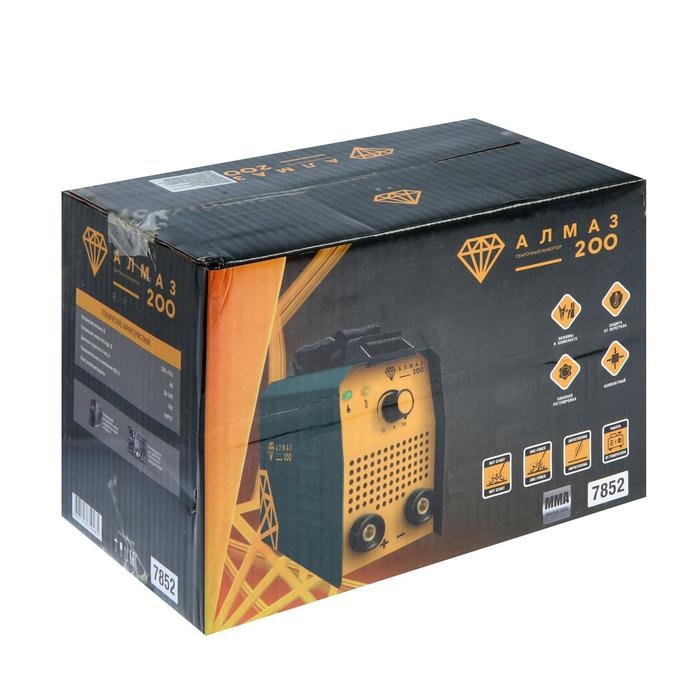 Сварочный аппарат инверторный  Сварочный аппарат инверторный "Алмаз 200", 220 В, 6000 Вт, 20-200 А, d=3 мм, Hot start