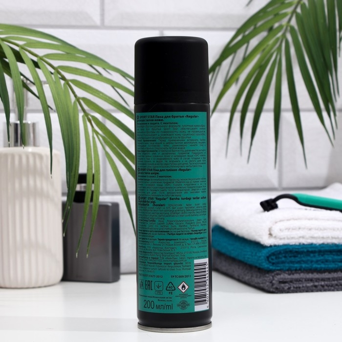 Пена для бритья Sport Star Regular, для всех типов кожи, 200 мл Пена для бритья Sport Star Regular, для всех типов кожи, 200 мл