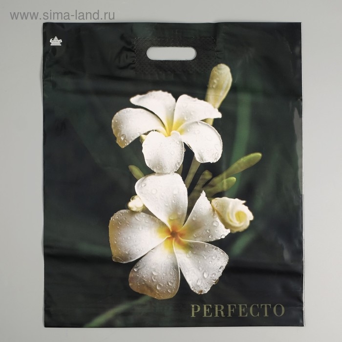 Пакет  Пакет "Перфекто плюмерия", полиэтиленовый с вырубной ручкой, 90 мкм 42 х 48 см
