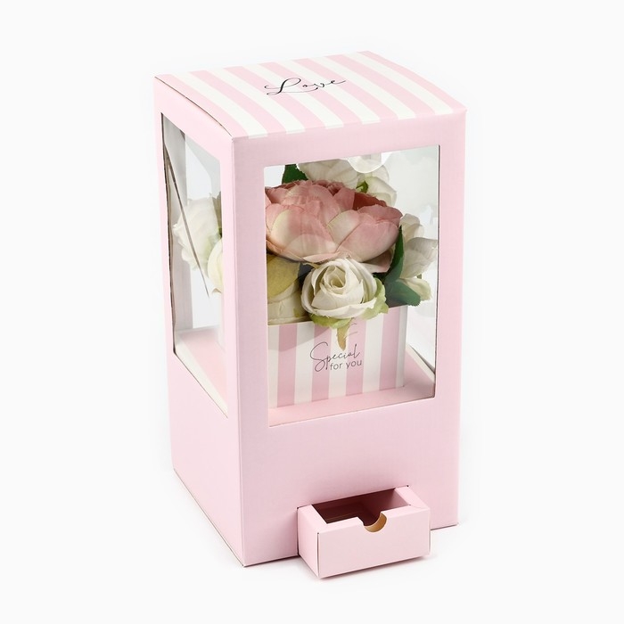 Коробка подарочная для цветов с вазой из МГК складная, упаковка, «Для тебя», 16 х 23 х 16 см Коробка подарочная для цветов с вазой из МГК складная, упаковка, «Для тебя», 16 х 23 х 16 см