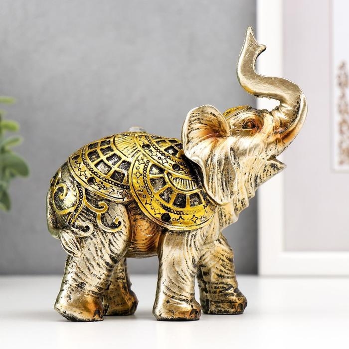 Сувенир полистоун Сувенир полистоун "Слон с рисунками на попоне" набор 2шт. 14,5х13х5,7 см