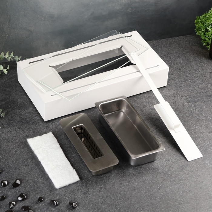 Биокамин настольный 35х18х15см, белый Биокамин настольный 35х18х15см, белый