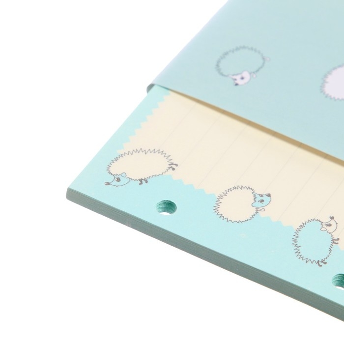 Сменный блок для тетрадей на кольцах А5, 50 листов в линию "Ёжики", тонированный, 70 г/м2