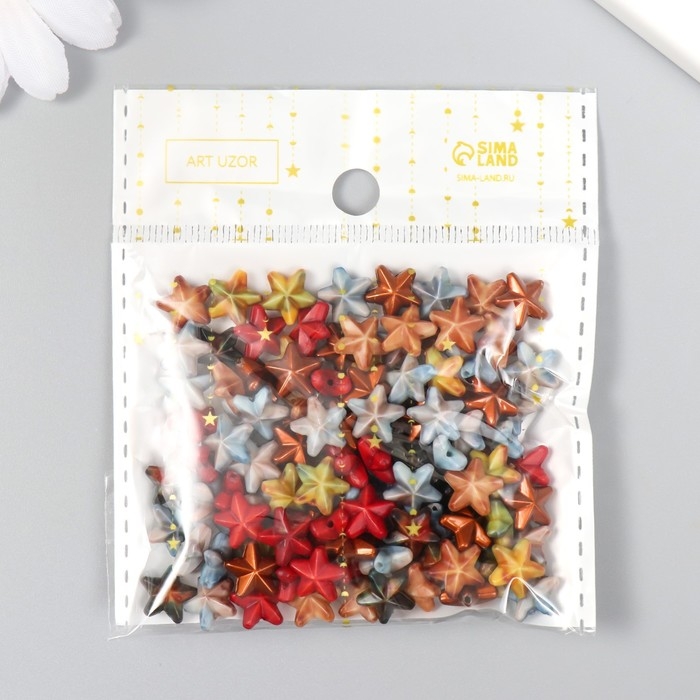 Бусины для творчества пластик Бусины для творчества пластик "Винтаж. Объемные звезды" МИКС набор 15 гр 0,4х0,9х0,9 см