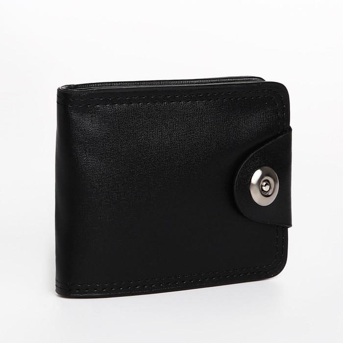 Портмоне мужское на магните, отдел для купюр, для карт, для монет, цвет чёрный Портмоне мужское на магните, отдел для купюр, для карт, для монет, цвет чёрный