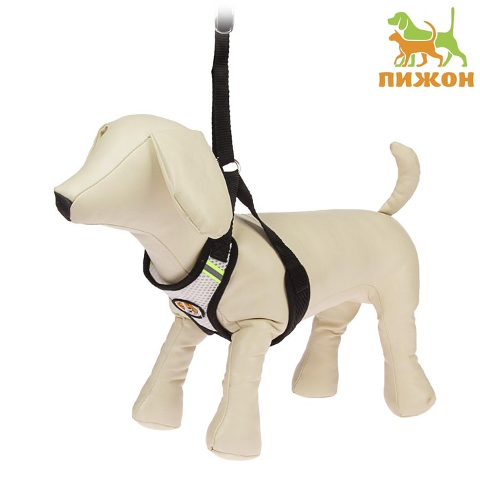 Шлейка регулируемая дышащая, светоотражающая, размер XL (ОШ 48-68; ОГ 58-72 см), чёрная Шлейка регулируемая дышащая, светоотражающая, размер XL (ОШ 48-68; ОГ 58-72 см), чёрная