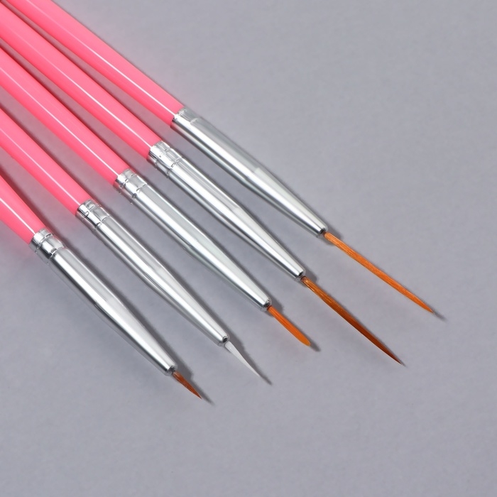 Набор кистей для наращивания и дизайна ногтей, 15 шт, цвет розовый Набор кистей для наращивания и дизайна ногтей, 15 шт, цвет розовый