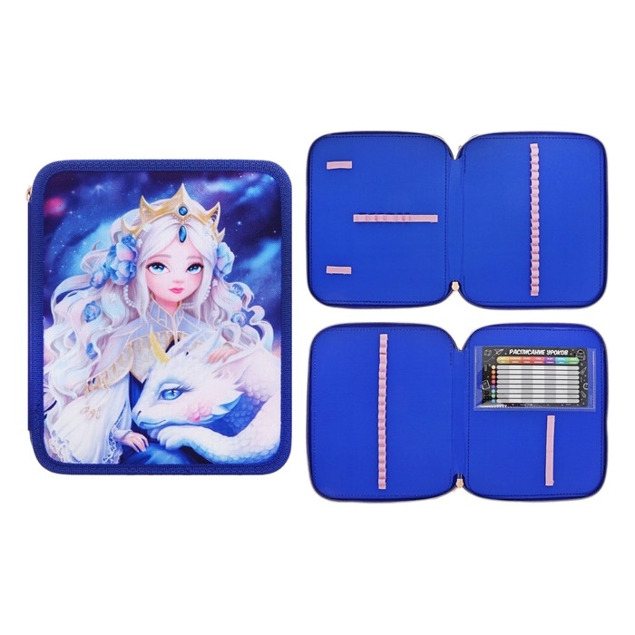 Пенал-футляр 50 х 230 х 195 мм, мягкий, текстильный, Феникс Пенал-футляр 50 х 230 х 195 мм, мягкий, текстильный, Феникс "Принцесса с драконом" 66247