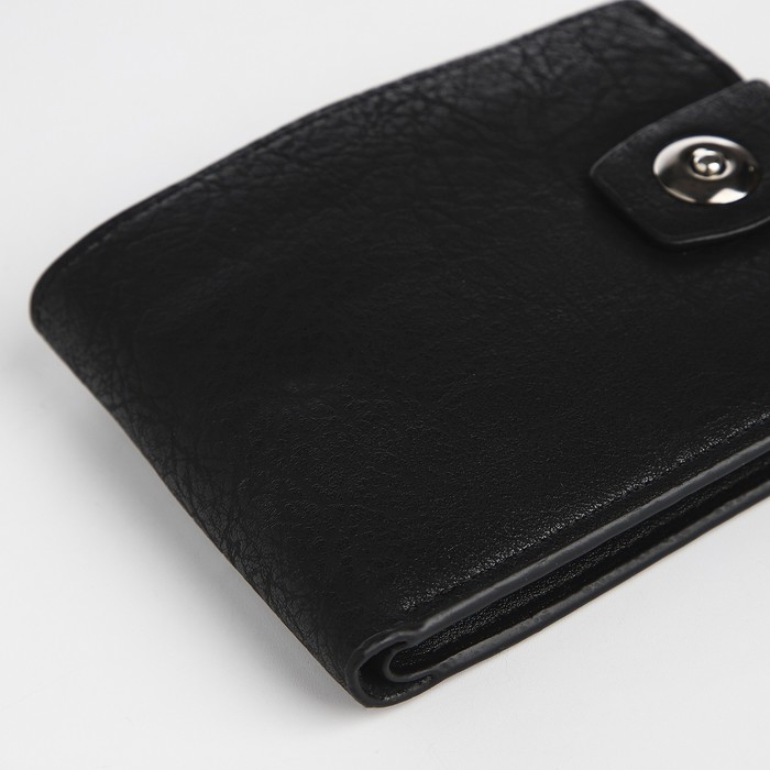 Портмоне мужское на магните, отдел для купюр, для карт, для монет, цвет чёрный Портмоне мужское на магните, отдел для купюр, для карт, для монет, цвет чёрный