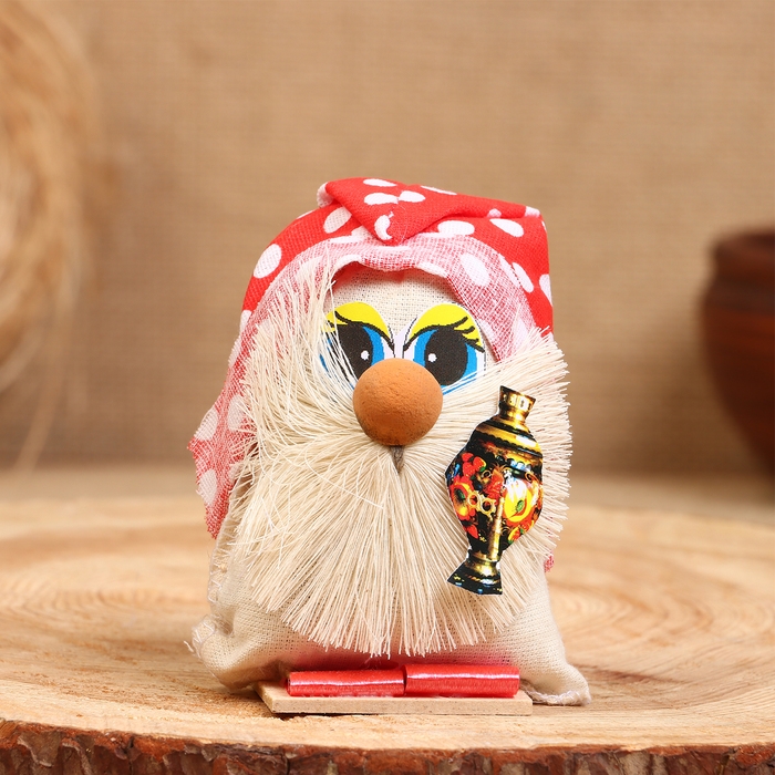 Оберег «Домовой с самоваром», 12 см, микс Оберег «Домовой с самоваром», 12 см, микс