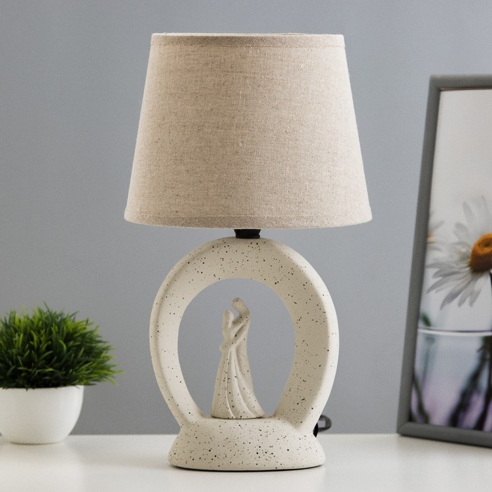 Настольная лампа Настольная лампа "Пара" Е14 40Вт бежевый 20х20х34см RISALUX