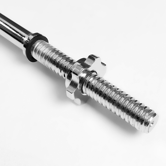 Гриф для штанги прямой, металлический, хромированный, d=28 мм, 120 см Гриф для штанги прямой, металлический, хромированный, d=28 мм, 120 см