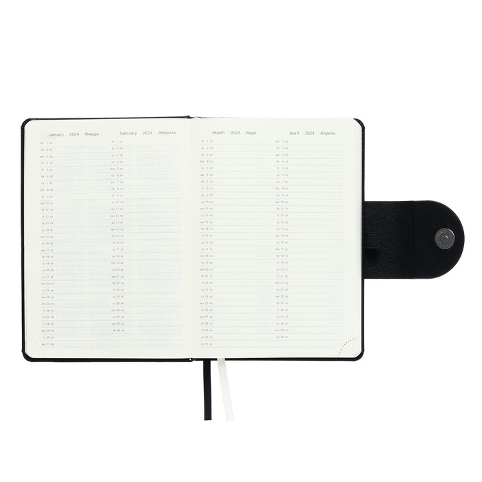 Ежедневник датированный 2024 A5 176 листов, deVENTE.Norwich, твёрдая обложка с поролоном из искусственной кожи, ляссе, кремовый блок 70 г/м2, чёрный Ежедневник датированный 2024 A5 176 листов, deVENTE.Norwich, твёрдая обложка с поролоном из искусственной кожи, ляссе, кремовый блок 70 г/м2, чёрный