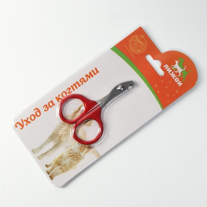 Ножницы-когтерезы с прорезиненными ручками, отверстие 6 мм, красные Ножницы-когтерезы с прорезиненными ручками, отверстие 6 мм, красные
