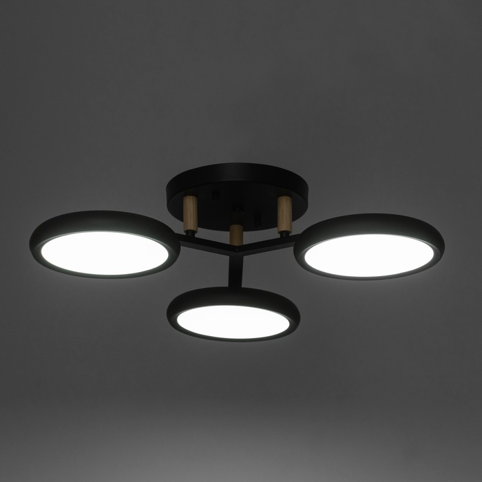 Люстра Люстра "Алис" 3хLED 72Вт 3000-6000К черный 52х52х13 см