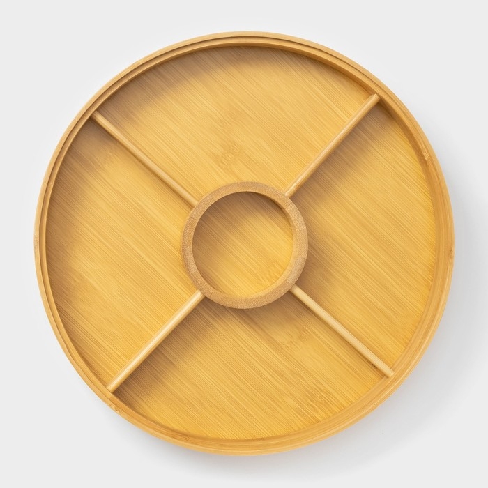 Ящик для хранения круглый Доляна Striata, d=30 см, бамбук Ящик для хранения круглый Доляна Striata, d=30 см, бамбук