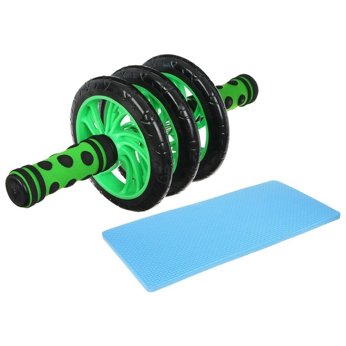 Ролик для пресса ONLITOP, 3 колеса, с ковриком, цвета МИКС Ролик для пресса ONLITOP, 3 колеса, с ковриком, цвета МИКС