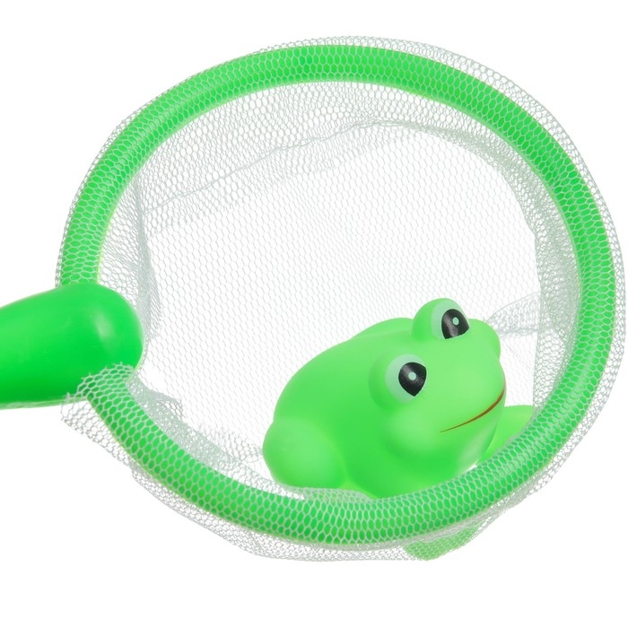 Набор игрушек для ванны "На пруду" + сачок + 3 пвх игрушки, Крошка Я